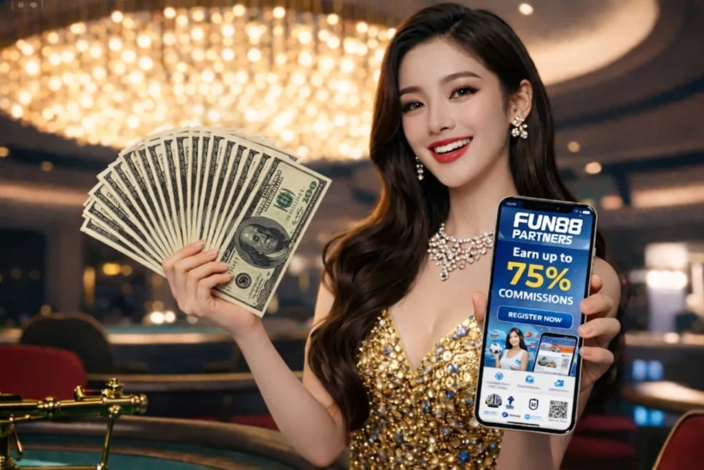 FUN88 Affiliate Program revenue share up to 75% commission with monthly earnings potential